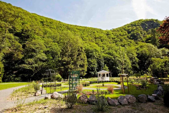 Kräutergarten mit Heil- und Küchenkräutern im Landschaftstherapeutischen Park Römerkessel in Bad Bertrich Kräutergarten mit Heil- und Küchenkräutern im Landschaftstherapeutischen Park Römerkessel in Bad Bertrich