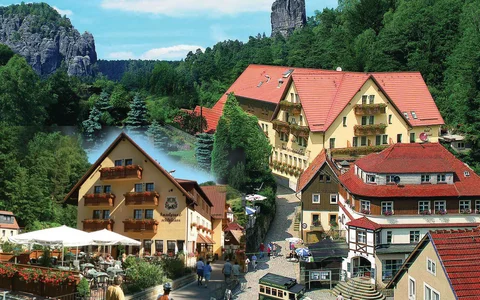 Das Hotel in der Ortsmitte des Kurortes Rathen. 