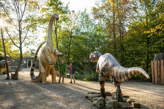 Faszination Urzeit: Die lebensgroßen Giganten des Dinosaurierparks Teufelsschlucht sind nach wissenschaftlichem Vorbild gebaut. Foto: Eifel Tourismus GmbH, Dominik Ketz Faszination Urzeit: Die lebensgroßen Giganten des Dinosaurierparks Teufelsschlucht sind nach wissenschaftlichem Vorbild gebaut. Foto: Eifel Tourismus GmbH, Dominik Ketz