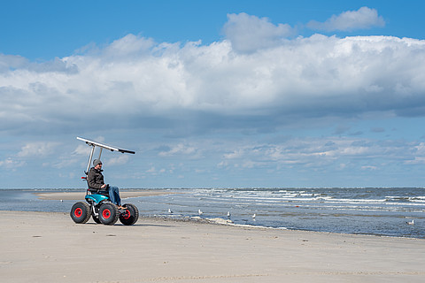 Elektrisches Strandmobil auf Spiekeroog